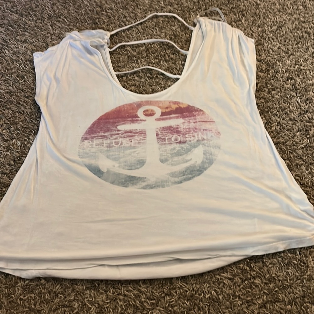 Off the should crop top open back tee
